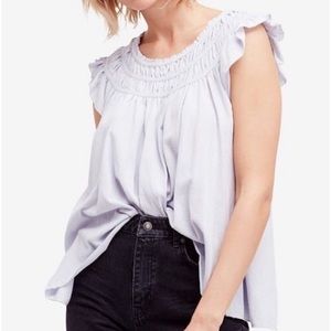 NWT Free People Coconut Ruffle Blouse